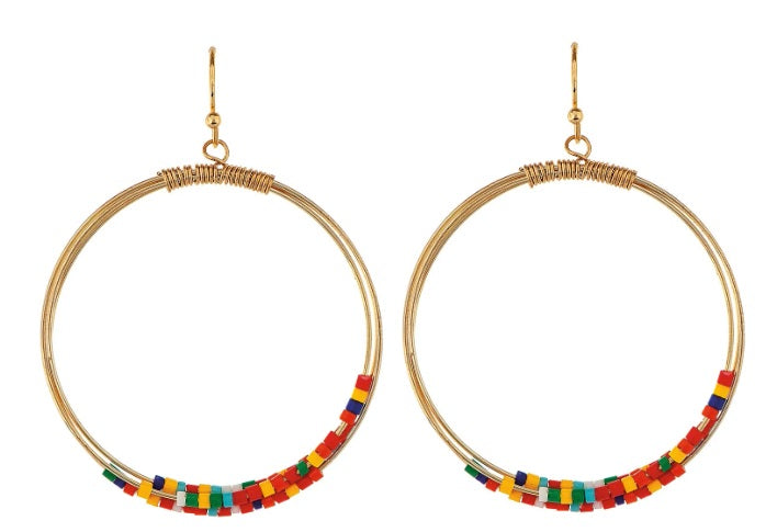 Amazon.com: Large Silver-Tone Hoop Earrings With Multi-Color Faceted  Crystal Accents: Clothing, Shoes & Jewelry
